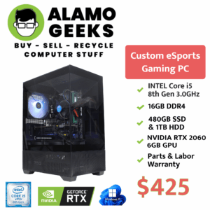 eSports Gaming PC - Intel Core i5 8th Gen 3.0GHz | 16GB DDR4 RAM | 480GB SSD | NVIDIA RTX 2060 GPU