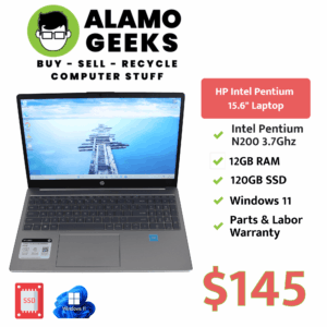 HP 15.6" Budget Laptop - Intel Pentium 3.7GHz | 12GB | 120GB SSD | WIN 11