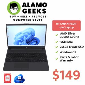 HP 255 G9 15.6" Laptop - AMD Silver 2.3GHz | 16GB | 256GB NVMe SSD | WIN 11