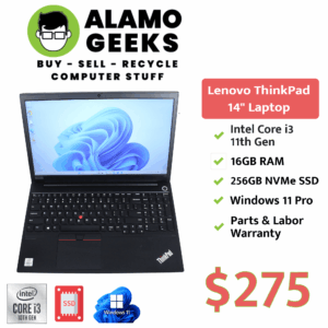 Lenovo ThinkPad E15 15.6" Laptop - Intel Core i3 10th Gen | 16GB | 256GB NVMe SSD | WIN 11