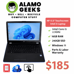 HP 17.3" Touchscreen Laptop - Intel Core i5 7th Gen 2.5GHz | 16GB DDR4 | 240GB SSD | DVDRW | WIN 11