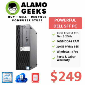 Dell Optiplex 7060 SFF PC - Intel Core i7-8700 3.2GHz | 16GB | 256GB NVMe SSD | WIN 11