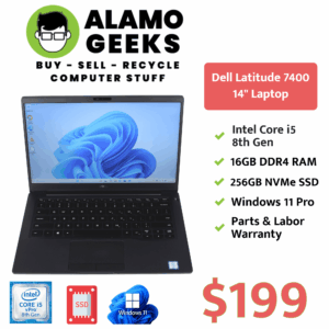 Dell Latitude 7400 14" Laptop - Intel Core i5 8th Gen | 16GB DDR4 | 256GB NVMe SSD | WIN 11