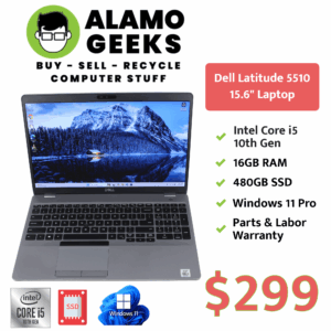 Dell Latitude 5510 15.6" Laptop - Intel Core i5 10th Gen | 16GB RAM | 480 SSD | WIN 11