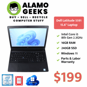 Dell Latitude 5591 15.6" Laptop - Intel Core i5 8th Gen 2.3GHz | 16GB DDR4 RAM | 240GB SSD | WIN 11