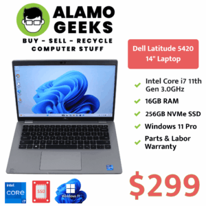 Dell Latitude 5420 14" Laptop - Intel Core i7 11th Gen 3.0GHz | 16GB RAM | 256GB NVMe SSD | WIN 11