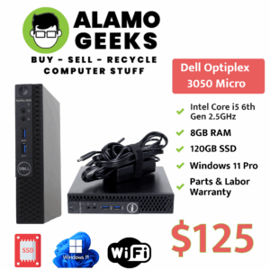 Dell Optiplex 3050 Micro PC - Intel Core i5 6th Gen 2.5GHz | 8GB RAM | 120GB SSD | WIN 11 PRO