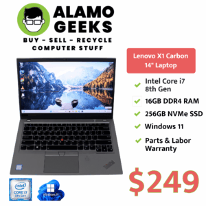 Lenovo ThinkPad X1 Carbon 14" Laptop - Intel Core i7 8th Gen |16GB | 256GB NVMe SSD | WIN 11