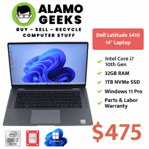 Dell Latitude 5410 14" Laptop - Intel Core i7 10th Gen | 32GB | 1TB NVMe SSD | WIN 11 PRO