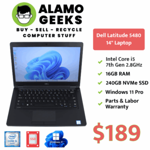 Dell Latitude 5480 14" Laptop - Intel Core i5-7440HQ 2.8GHz | 16GB | 240GB SSD | WIN 11 PRO