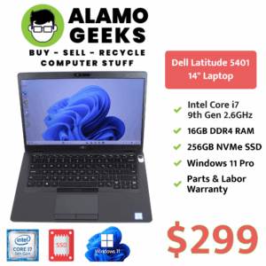 Dell Latitude 5401 14" Laptop - Intel Core i7 9th Gen | 16GB | 256GB NVMe SSD | WIN 11 PRO