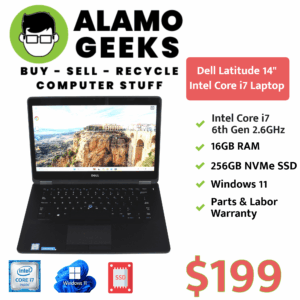 Dell Latitude E7470 14" Laptop - Intel Core i7 6th Gen 2.6GHz | 16GB | 240GB SSD | WIN 11