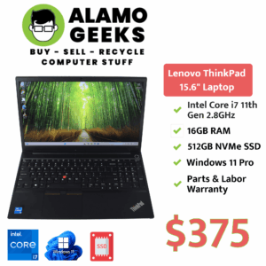 Lenovo ThinkPad E15 15.6" Laptop - Intel Core i7 11th Gen | 16GB | 512GB NVMe SSD | WIN 11