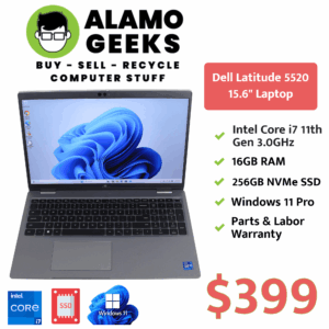 Dell Latitude 5520 15.6" Laptop - Intel Core i7 11th Gen | 16GB | 256GB NVMe SSD | WIN 11