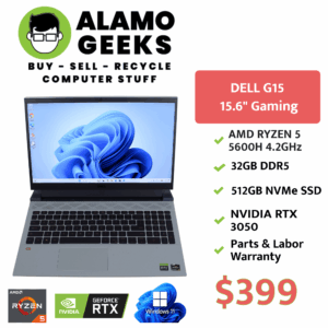 Dell G15 Laptop - AMD Ryzen 5 4.2GHz | 32GB DDR4 | 512GB NVMe SSD | NVIDIA RTX 3050