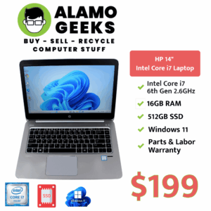 HP EliteBook Folio 14" Laptop - Intel Core i7-6600U 2.6GHz | 16GB | 240GB SSD | Win 11