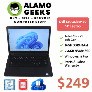 Dell Latitude 5490 14" Laptop - Intel Core i5 8th Gen | 16GB RAM | 256GB NVMe SSD | WIN 11 PRO