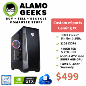 eSports Gaming PC - Intel Core i7 8th Gen | 32GB DDR4 RAM | 480GB SSD & 2TB HDD | NVIDIA GTX 1660 Super