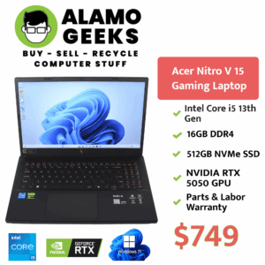 Acer Nitro V 15 Gaming Laptop - Intel Core i5 13th Gen | 16GB | 512GB NVMe SSD | NVIDIA RTX 5050