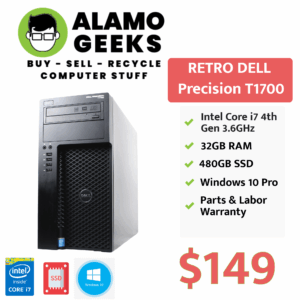 RETRO Dell Precision T1700 MT PC - Intel Core i7 3.6GHz | 32GB | 480GB SSD | WIN 10