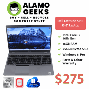 Dell Latitude 5510 15.6" Laptop - Intel Core i5 10th Gen | 16GB RAM | 256GB NVMe SSD | WIN 11